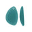 Cultured Sea Glass, Large Eclipse Pendants 25x17mm, Teal Blue (1 Pair)