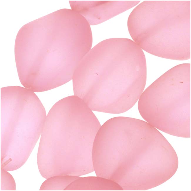 Cultured Sea Glass, Small Nugget Beads 8-16mm, Blossom Pink (7 Pieces)