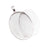 Bezel Pendant & Glass Cabochon, Oval 30x22mm, Silver Plated (1 Set)
