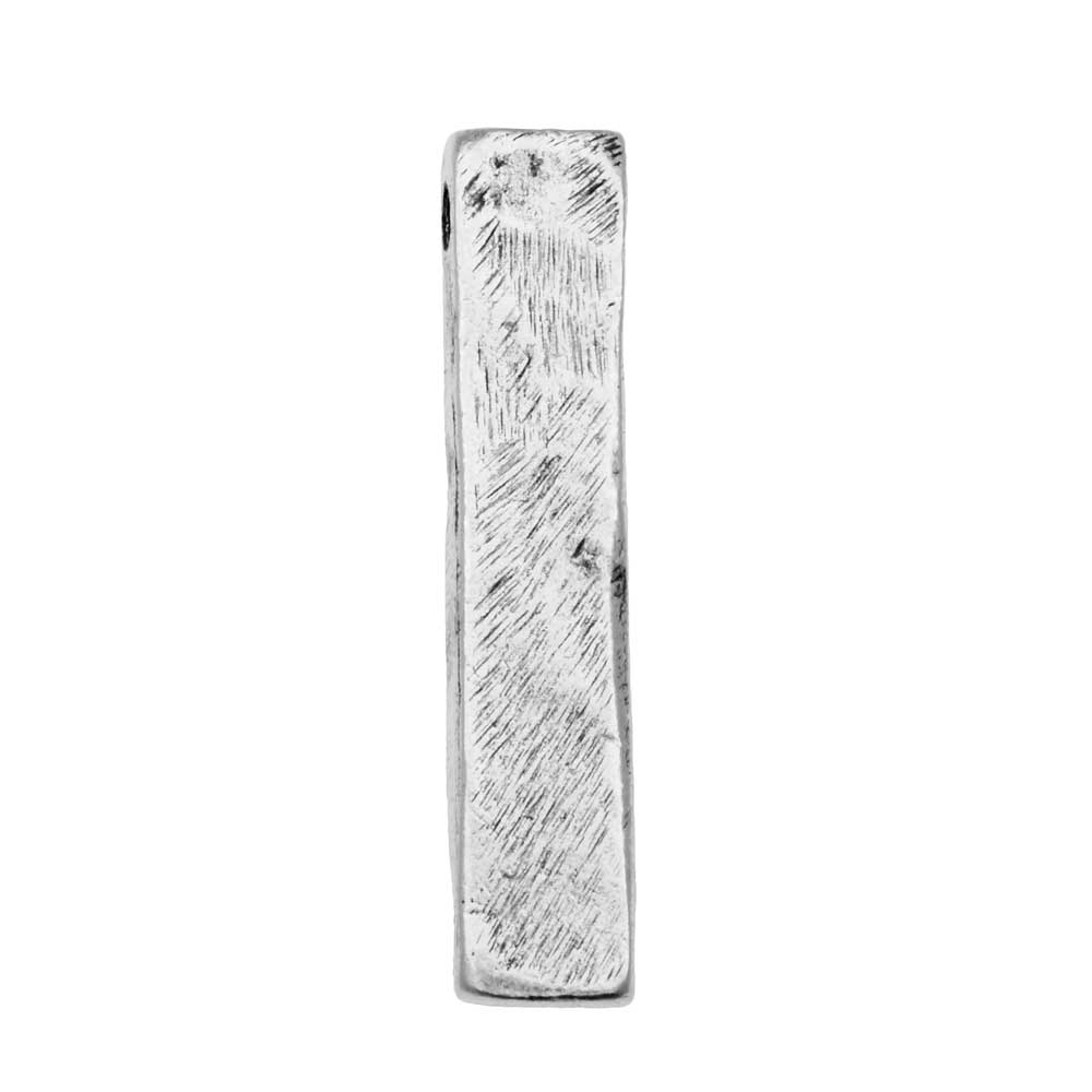 Nunn Design Pendant, Textured Organic Rectangle Bar 30.5x6mm, Antiqued Silver (1 Piece)