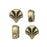Cymbal Beads Substitute for Ginko Beads, Maltas 2-Hole Ginko 7.5x7mm, Antiqued Brass Plated (4 Pieces)