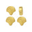 Cymbal Beads Substitute for Ginko Beads, Vlasios, 2-Hole 7.5x7mm, 24k Gold Plated (4 Pieces)