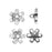 Cymbal Bead Substitute for 11/0 Delica & Round Seed Beads, Gerani, Flower Ant. Silver Plated (4 Pieces)