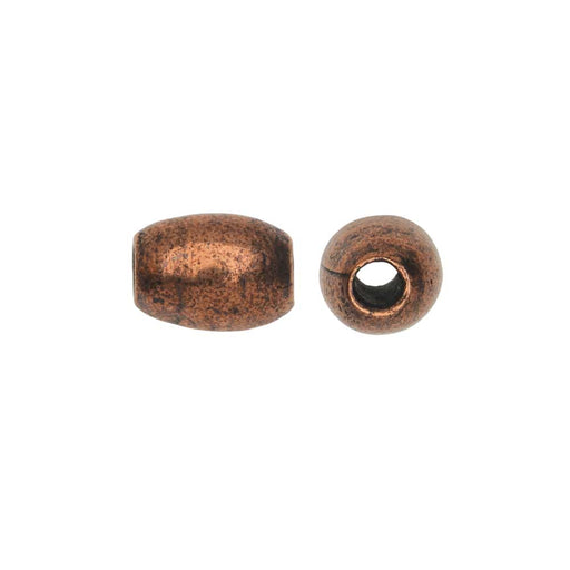 Metal Bead, Barrel 8mm, Antiqued Copper, by Nunn Design (2 Pieces)
