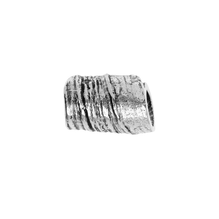 Metal Bead, Rolled Tube 12mm, Antiqued Silver, by Nunn Design (1 Piece)