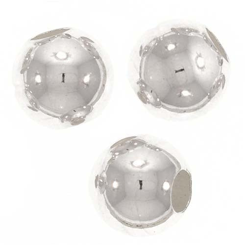 Sterling Silver Round Seamless Beads 6mm (6 pcs)