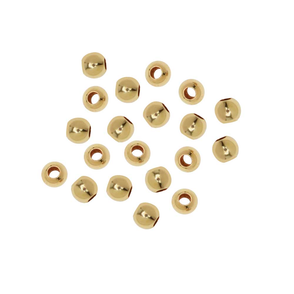 Bead, 14Kt gold-filled, 3mm smooth bicone. Sold per pkg of 20. - Fire  Mountain Gems and Beads