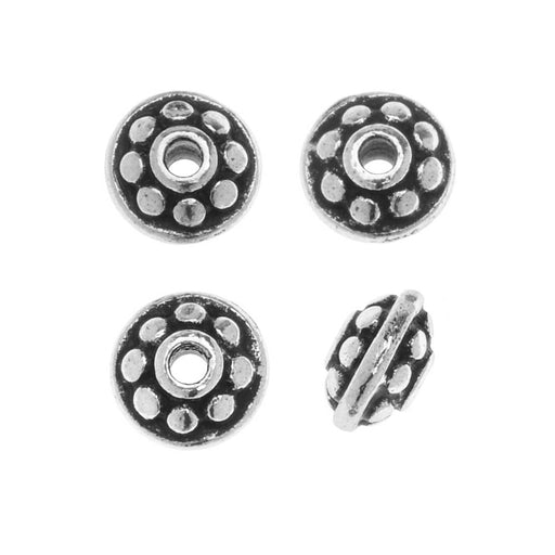 TierraCast Pewter Bead, Beaded Spacer 7mm Antiqued Silver Plated (4 Pieces)