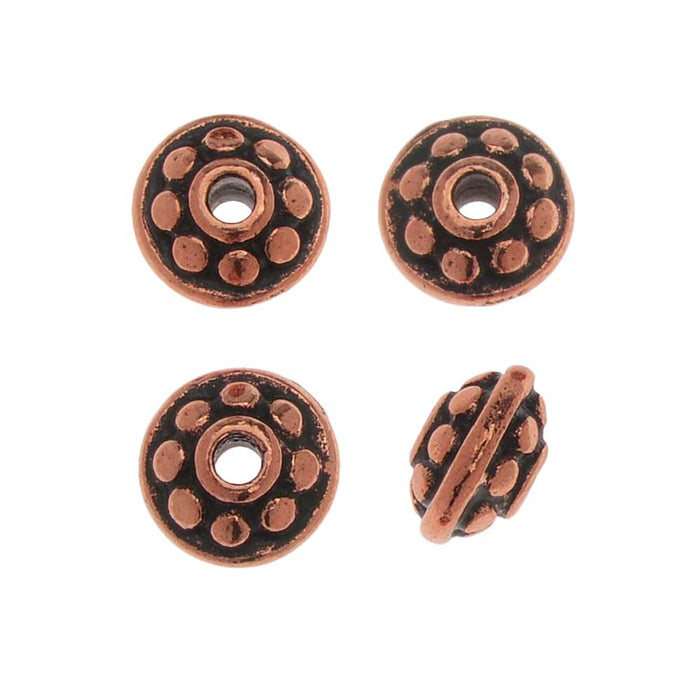 TierraCast Pewter Bead, Beaded Spacer 7mm Antiqued Copper Plated (4 Pieces)