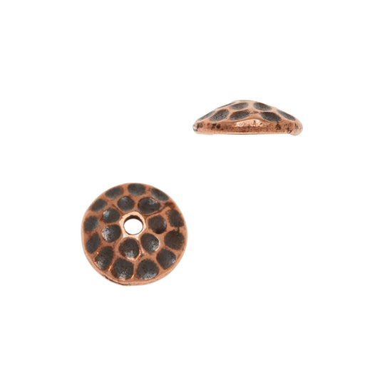 Bead Cap, Hammertone 7.5mm, Antiqued Copper Plated, By TierraCast (2 Pieces)
