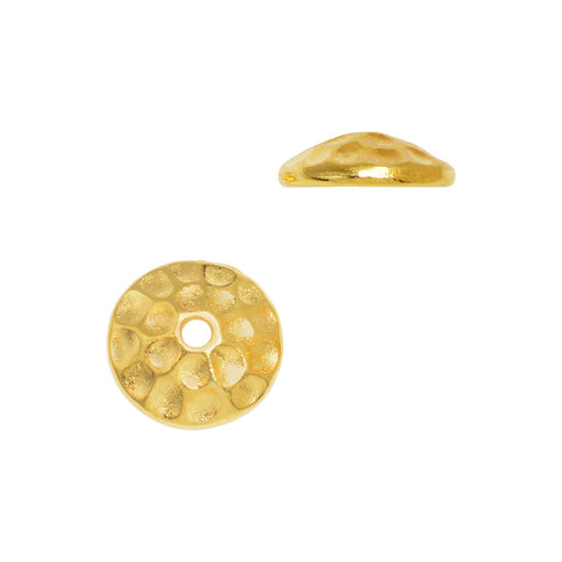 Bead Cap, Hammertone 7.5mm, Bright Gold, By TierraCast (2 Pieces)