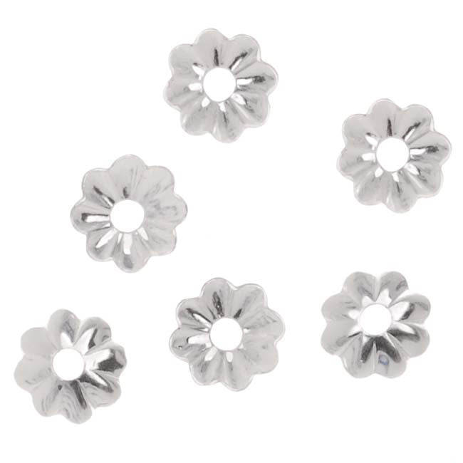 Sterling Silver Delicate Bead Caps 4.5mm (24 pcs)