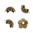 Nunn Design Bead Caps, 9mm Etched Daisy Design Antiqued Gold (4 Pieces)