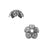 Nunn Design Bead Caps, 9mm Etched Daisy Design, Antiqued Silver (4 Pieces)