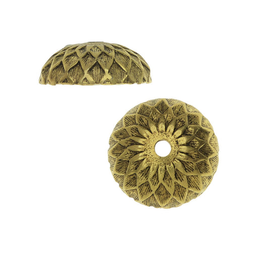 Nunn Design Bead Caps, Acorn 11.5mm, Antiqued Gold (2 Pieces)