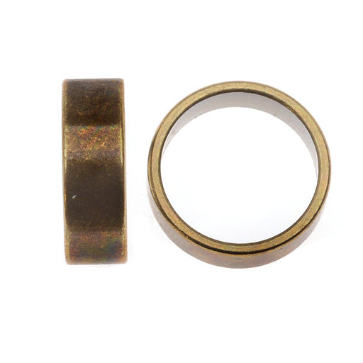 Regaliz Findings, Tube Spacer Bead 12x4mm Fits 10mm Round Cord, Antiqued Brass (1 Piece)