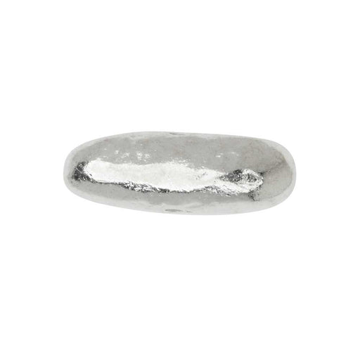 Metal Bead, Organic Tube 6x17mm, Bright Silver, by Nunn Design (1 Piece)