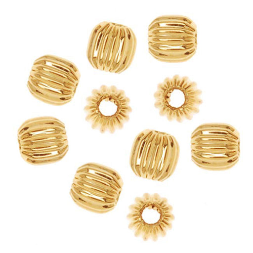 22K Gold Plated Corrugated Round Beads 3mm (20 pcs)