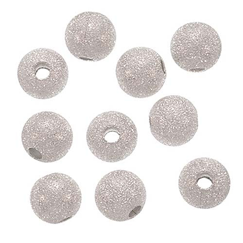 Silver Plated Stardust Sparkle Round Beads 10mm (20 pcs)