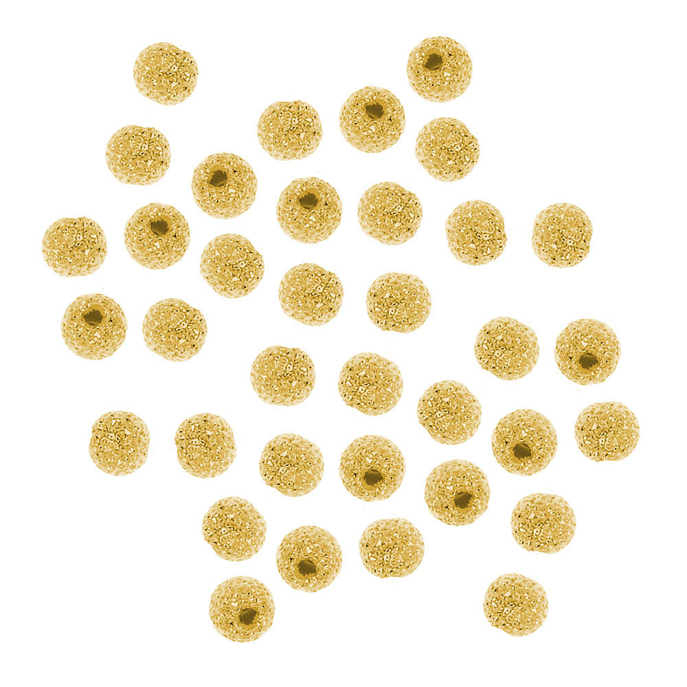 22K Gold Plated Stardust Sparkle Round Beads 3mm (50 pcs)