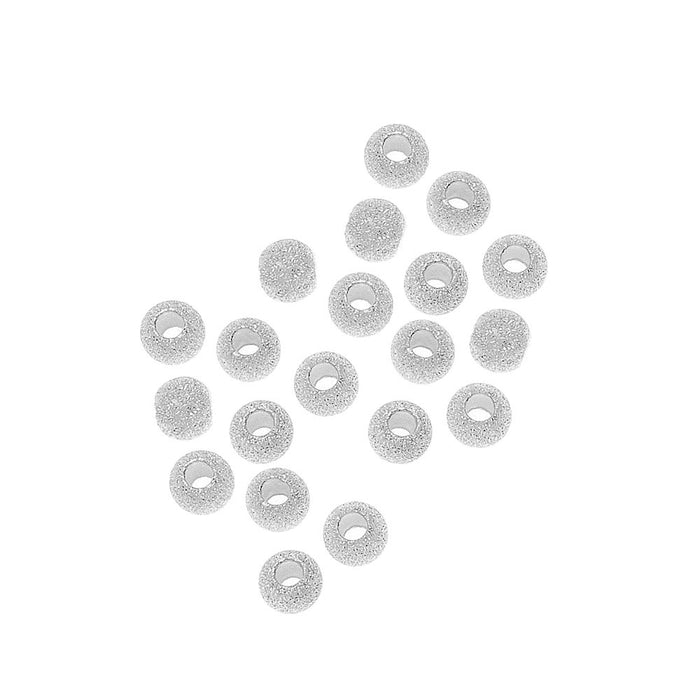 Sterling Silver Stardust Sparkle Round Beads 3mm (20 pcs)