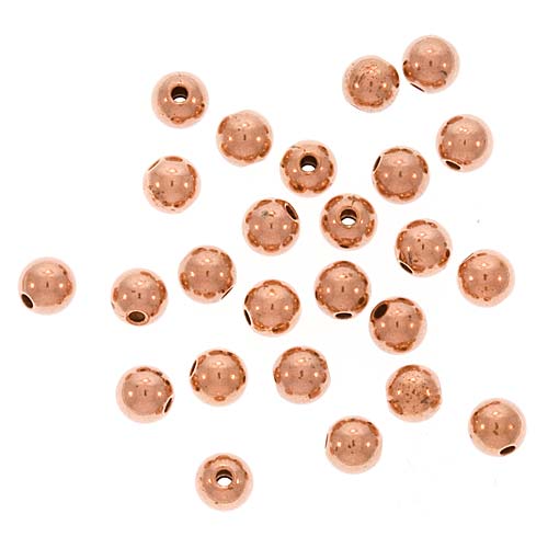 Real Copper Uniform Round Beads 4 mm (50 pcs)
