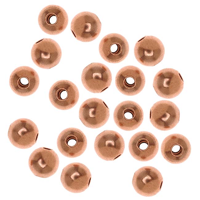 Real Copper Large Uniform Round Beads 7mm (24 pcs)