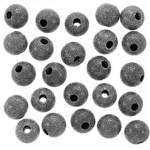 Gunmetal Plated Stardust Sparkle Round Beads 8mm (25 pcs)