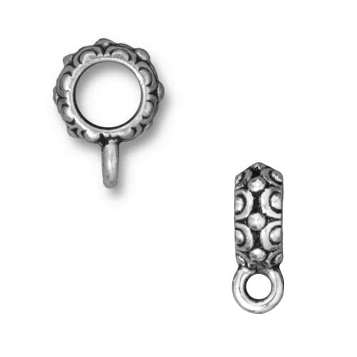 TierraCast Fine Silver Plated Pewter Large 6mm Hole 'Oasis' Bail Beads European Style (2 Pieces)