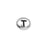 Metal Bead, Oval Alphabet "Letter T" 6.5x6mm, Antiqued White Bronze Plated, by TierraCast (1 Piece)