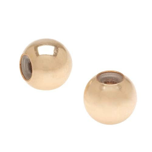 14K Gold FIlled 8mm Round Smart Bead Stoppers For European Style Large Hole Bracelets (2 pcs)