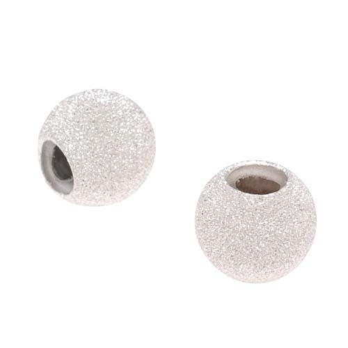 Sterling Silver 8mm Round Stardust Smart Bead Stoppers 3mm Hole - European Style Large Hole (2 pcs)