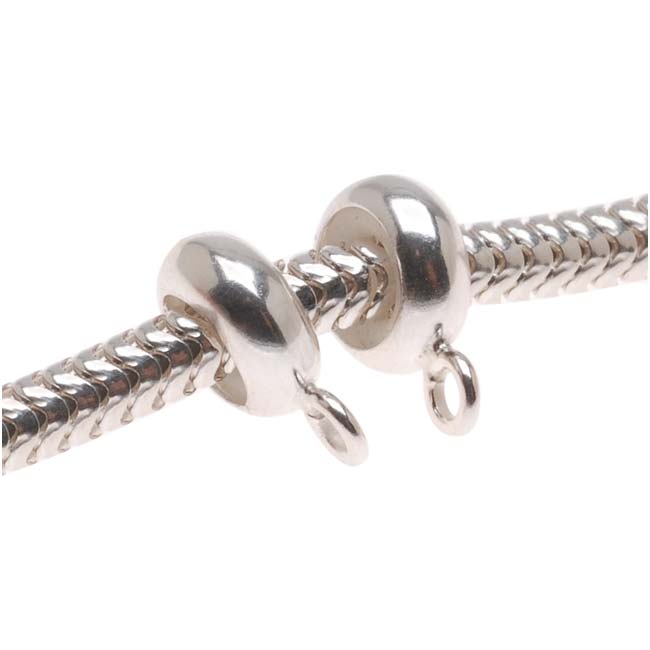 Sterling Silver Rondelle Smart Bead Spacer Stoppers, Ring Fit