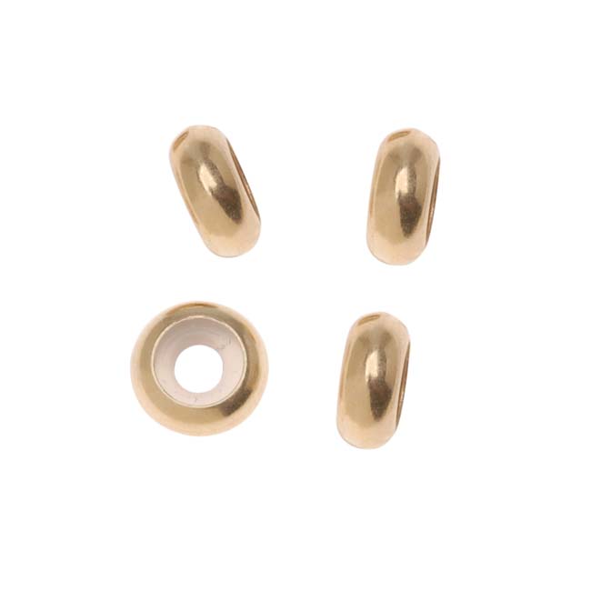 Metal bead Brass bead stopper 10x4.2mm. Gold. Inn.3mm