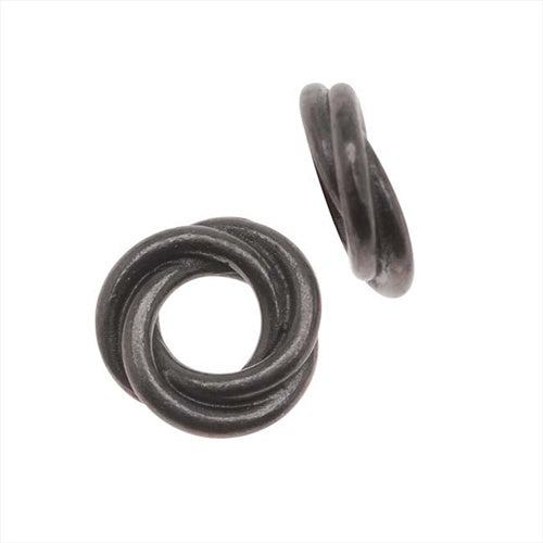 TierraCast Black Finish Lead-Free Pewter Love Knot Triple Twist Spacer Beads 8mm (2 Pieces)