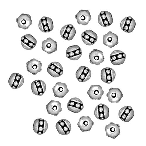 TierraCast Antiqued Silver Plated Pewter Beaded Spacer Beads 3x3mm (50 Pieces)