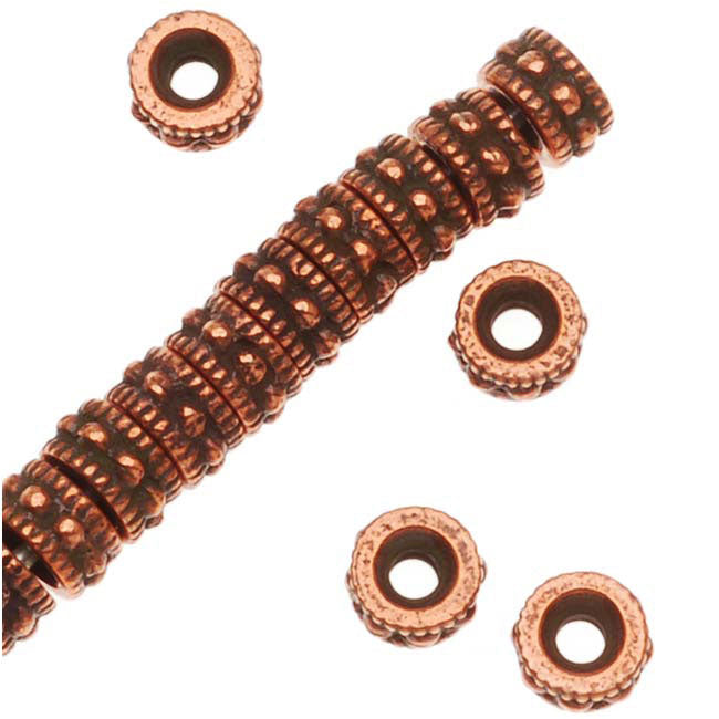 TierraCast Antiqued Copper Plated Pewter Rococo Beads 4mm (20 Pieces)