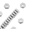 TierraCast Fine Silver Plated Pewter Hexagon Spacer Beads 3.8mm (50 Pieces)
