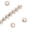 TierraCast Fine Silver Plated Pewter Hexagon Rondelle Beads 3mm (50 Pieces)