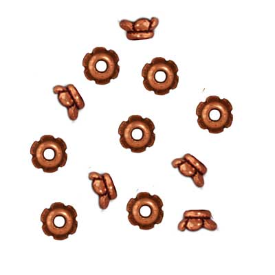TierraCast Copper Plated Pewter Scalloped Bead Caps 3.5mm (12 Pieces)