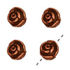 TierraCast Copper Plated Pewter 3-D Rose Beads 7.5mm (4 Pieces)