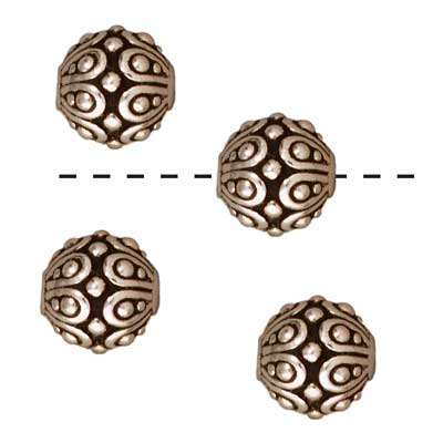 TierraCast Fine Silver Plated Pewter Round Casbah Beads 7mm (4 Pieces)