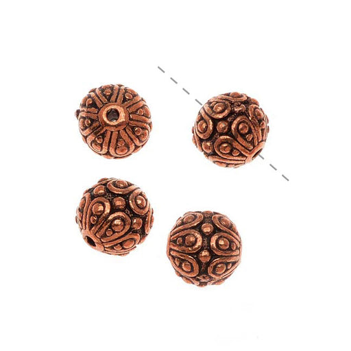 TierraCast Copper Plated Pewter Round Casbah Beads 7mm (4 Pieces)