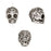 TierraCast Fine Silver Plated Pewter Skull With Roses Beads 10mm (2 Pieces)