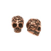 TierraCast Copper Plated Pewter Skull With Roses Beads 10mm (2 Pieces)