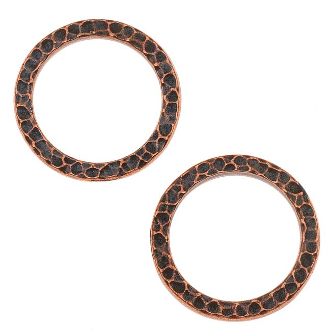 TierraCast Copper Plated Pewter Round 20mm Connector Link Ring (2 Pieces)