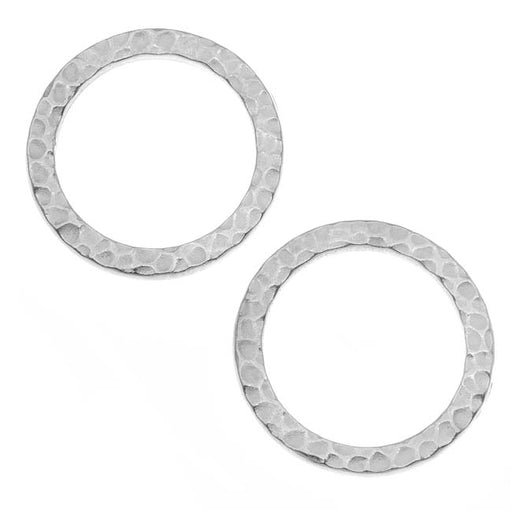 TierraCast Real Rhodium Plated Pewter Round 19mm Connector Link Ring (2 pcs)