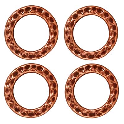 TierraCast Copper Plated Pewter Round 13mm Connector Link Ring (4 Pieces)