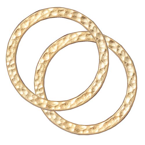 TierraCast Real 22K Gold Plated Pewter Round 25mm Connector Link Ring (2 Pieces)