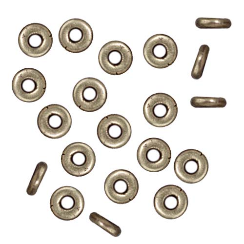 TierraCast Brass Oxide Finish Pewter Kenyan Heishe Beads 4.6mm (20 Pieces)